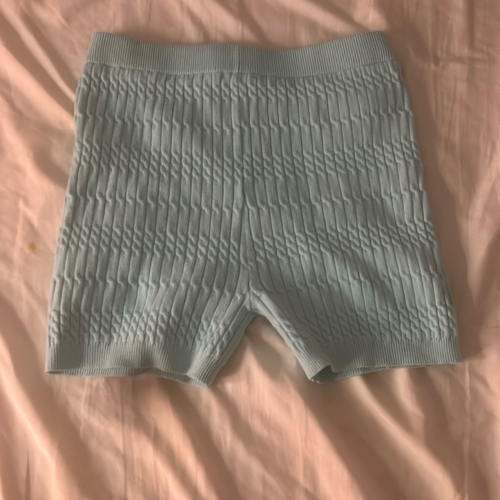 light blue daisy shorts